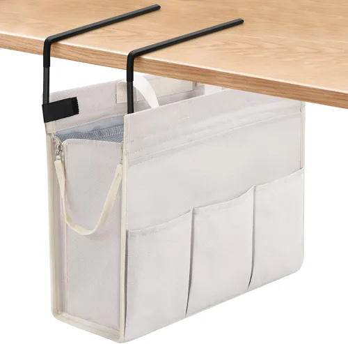 MASTLU Bolsa de almacenamiento para colgar debajo del escritorio, organizador de escritorio, bolsa de almacenamiento lateral de oficina, compatible