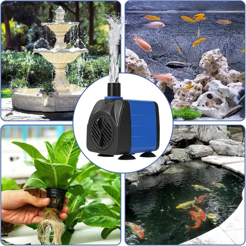 Miniatura 6 de AQUANEAT Bomba de fuente pequeña, bomba de agua sumergible de 160 GPH para tanque de peces de acuario, fuente de agua al aire libre, hidroponía