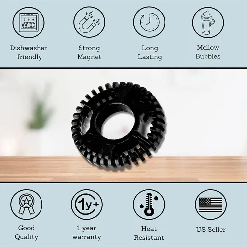 Miniatura 4 de ZCZQC Accesorios de la máquina de café Batidor negro del espumador del reemplazo para el aireador de la máquina de café