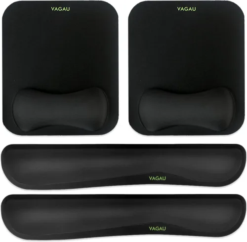 Miniatura 10 de VAGAU Reposamuñecas para teclado y mouse pad de alta calidad, juego de espuma viscoelástica ergonómica para oficina, laptop, Mac, computadora