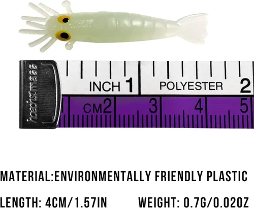 Miniatura 6 de QualyQualy Señuelos suaves de pesca, cebo artificial, resplandor luminoso, gusanos, gusanos, señuelo de pesca en hielo, señuelos de pesca