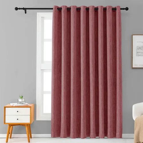 Miniatura 16 de Melodieux Elegantes cortinas opacas de algodón para oscurecer la habitación, para sala de estar, dormitorio, con aislamiento térmico, paneles