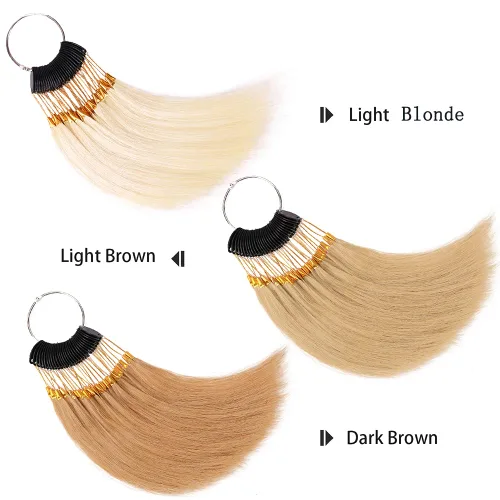 Miniatura 6 de Muestras de cabello para probar el color – 30 muestras de cabello 100% Remy, anillos de color de cabello humano 100% Remy, muestras