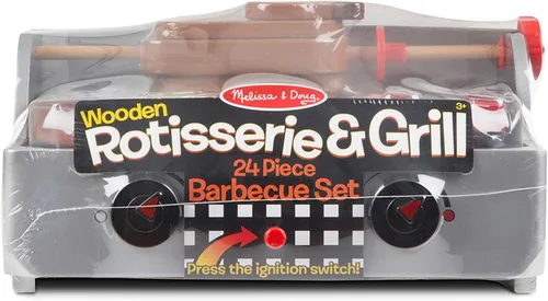 Miniatura 3 de Melissa & Doug Juego de Comida de Juguete de Barbacoa de Madera con Asador y Parrilla (24 piezas)
