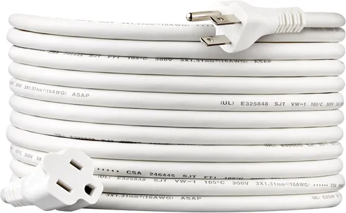 Miniatura 9 de Amazon Basics Cable de extensión, 13 amperios, 125 V, 20 pies, color negro, paquete de 2