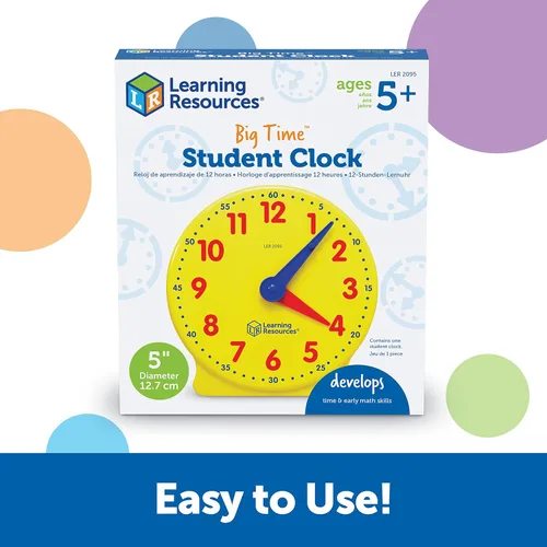 Miniatura 5 de Learning Resources Big Time reloj de estudiante, 12 horas