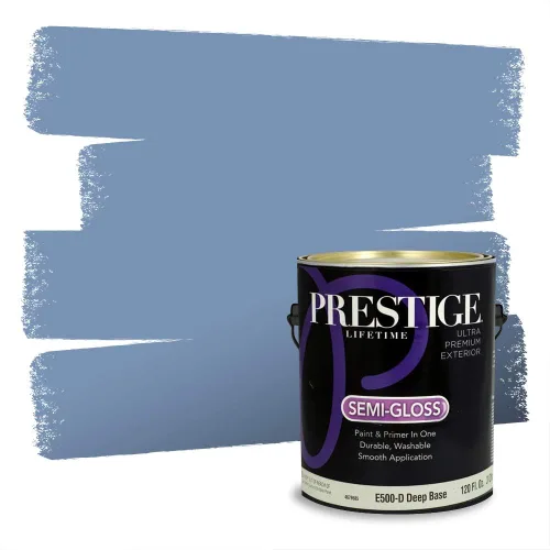 Miniatura 672 de Pintura Exterior + imprimación PRESTIGE, todo-en-uno, 1 galón, acabado mate, color comparable al Valspar* Royal Gray* VS151-Gris real