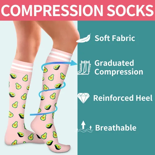 Miniatura 5 de COOLOVER Calcetines de compresión para mujeres y hombres, ideales para circulación, correr, atletismo, recuperación, enfermera, viajes