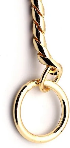 Miniatura 3 de SGODA Collar de cadena para perro, estrangulador, collar de serpiente para entrenamiento de mascotas, con eslabones pesados, longitud de 22 Oro