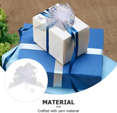 Miniatura 5 de EXCEART 20 lazos de regalo de organza grandes para envolver regalos, cinta blanca para Navidad, vacaciones, cumpleaños, boda, regalo, floristería