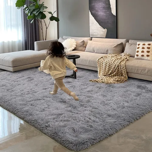 Miniatura 24 de HOMORE Alfombra de pasillo de 2 x 4 pulgadas, alfombra negra para dormitorio, alfombras esponjosas para pasillo, mesita de noche, alfombras largas