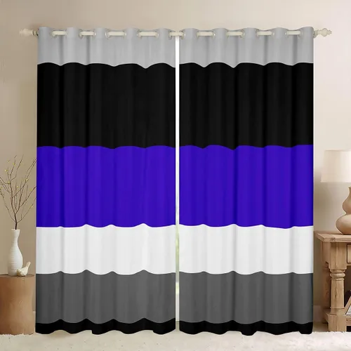 Miniatura 9 de Cortinas opacas de 38 pulgadas de ancho x 45 pulgadas de largo, cortinas opacas de triángulo geométrico naranja, negro, gris claro, cortinas