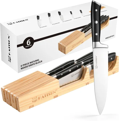 Miniatura 16 de Juego de cuchillos de cocina de 15 piezas con bloque, mango ergonómico de ABS para juego de cuchillos de chef y cuchillos de carne dentados