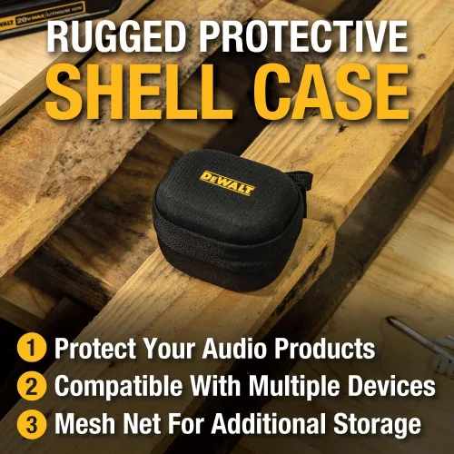 Miniatura 2 de DEWALT Funda protectora resistente para auriculares TWS y altavoz portátil, compacta y ligera con funda de auriculares EVA, carcasa dura, a prueba