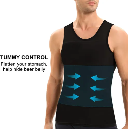Miniatura 5 de Lgtfy Mens Gynecomastia Compression Shirts, Slimming Body Shaper Tank Top, Tummy Control Undershirts - Change in Seconds