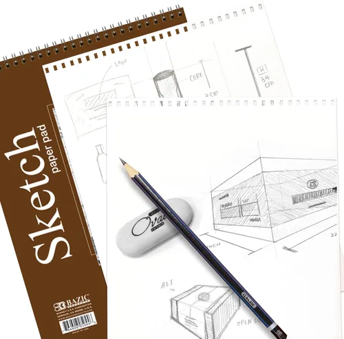 Miniatura 5 de BAZIC Products Bloc de bocetos en espiral de 9 x 12 pulgadas, 30 hojas 30 hojas - 9"x12