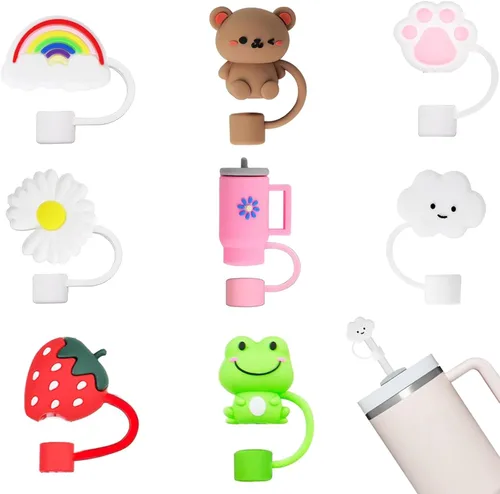 Miniatura 19 de LDKEDKF 11 piezas de cubiertas para pajitas de vaso Stanley, tapa de silicona para pajitas de vaso Stanley de 30 y 40 onzas con vasos, accesorios