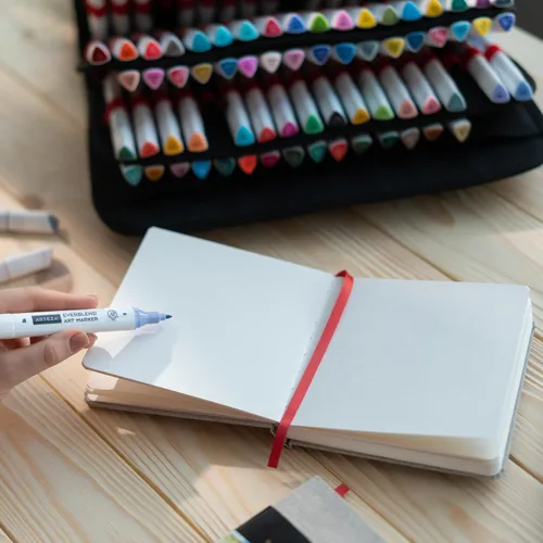 Miniatura 3 de ARTEZA Cuaderno de bocetos de acuarela, paquete de 3, 88 páginas cada una, 5.5 x 5.5 pulgadas, tapa dura gris, papel de 110 libras