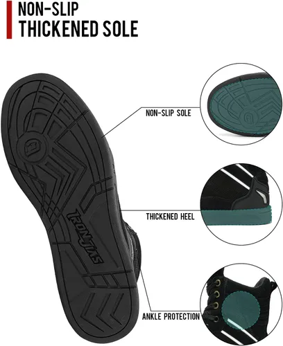 Miniatura 6 de BORLENI Botas de motocicleta para calle, zapatos de conducción antideslizantes, para senderismo al aire libre, trabajo, zapatos de trabajo