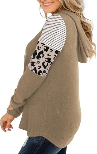 Miniatura 2 de DOLNINE Sudaderas con capucha de talla grande para mujer, sudaderas de manga larga con bloques