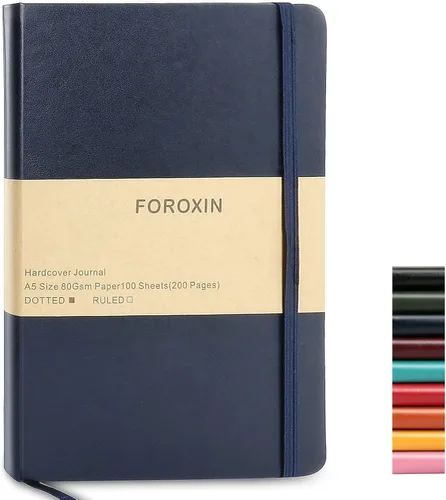 Miniatura 13 de Cuaderno de diario en blanco, negro, 160 páginas, tamaño mediano de 8.3 x 5.7 pulgadas, papel grueso de 3.53 oz/m², tapa dura
