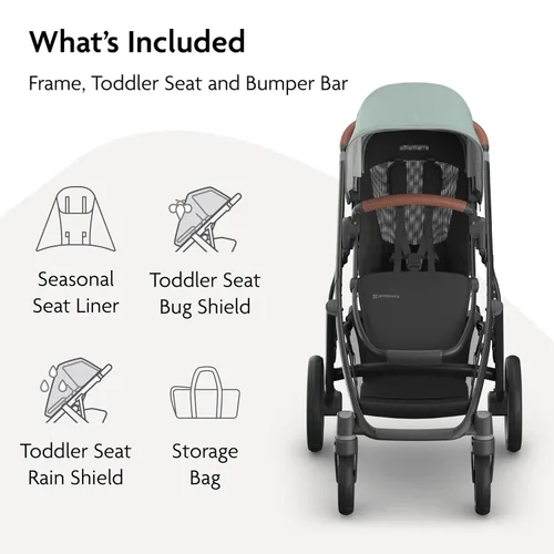 Miniatura 8 de UPPAbaby Vista V3 Cochecito convertible individual a doble para bebé y niño pequeño, más de 30 configuraciones, compatible con asiento de automóvil
