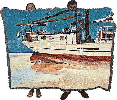 Miniatura 13 de Pure Country Weavers Manta de matrimonio Dockside por Charles Wysocki - Tapiz de regalo de playa costera de Estados Unidos temprano de América