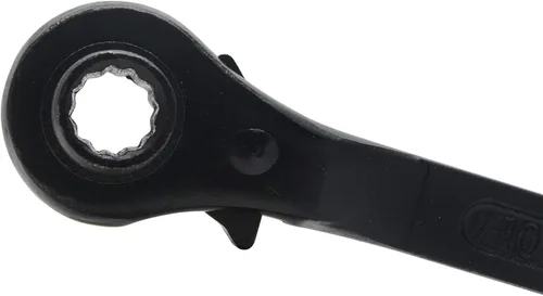 Miniatura 3 de Llave de trinquete de 12 puntos, llave de combinación métrica de 0.55 pulgadas x 0.67 pulgadas, llave de andamio de doble extremo para montador