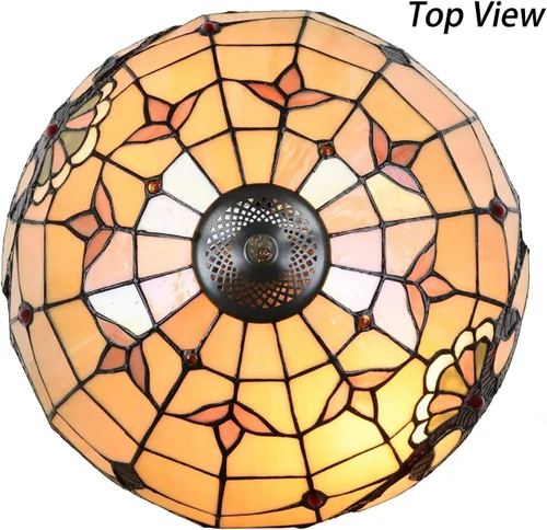 Miniatura 2 de Bieye L10799 Lámpara de mesa barroca estilo Tiffany, base iluminada, 14 pulgadas de ancho x 21 pulgadas de alto