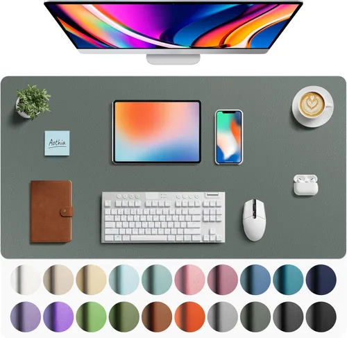 Miniatura 143 de Aothia - Protector de escritorio de cuero sintético, base para mouse, superficie antideslizante e impermeable para escribir y para laptop