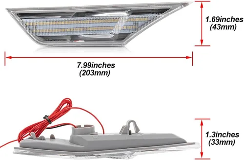 Miniatura 7 de Luces LED de posición laterales de 10ª generación para Honda Civic Sedan Coupe Hatchback Switchback de 2016-2021 Ámbar/Blanco Señal de giro