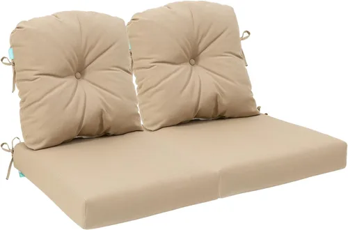 Miniatura 29 de QILLOWAY Juego de cojines para sillas de exterior con cuerdas, cojines de repuesto para muebles de patio (beige)