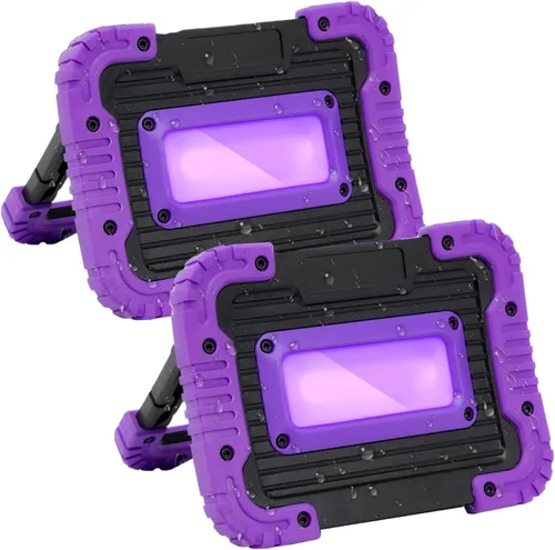 Miniatura 9 de Luz negra recargable, luz negra alimentada por pilas, luz negra UV inalámbrica de 395 nm para fiesta de neón que brilla en la oscuridad, acuario