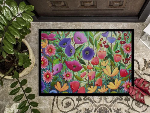 Miniatura 3 de Caroline's Treasures PPD3013JMAT - Felpudo de 24 x 36 pulgadas, diseño de flores de jardín encantado, para interiores y exteriores, para entrada