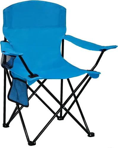 Miniatura 12 de Silla plegable para acampar con portavasos y bolsa de almacenamiento lateral, capacidad de 300 libras, ligera, respaldo alto, portátil para playa