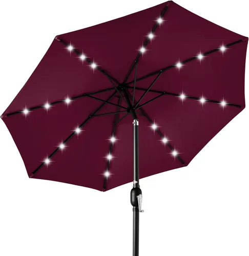 Miniatura 18 de Best Choice Products Solar Polyester LED Lighted Patio Umbrella w/Tilt Adjustment and UV-Resistant Fabric Gris niebla