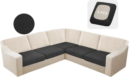 Miniatura 15 de HDCAXKJ - Fundas impermeables para cojín de sofá modular, fundas elásticas para cojín de sofá de esquina, fundas protectoras de muebles de jacquard