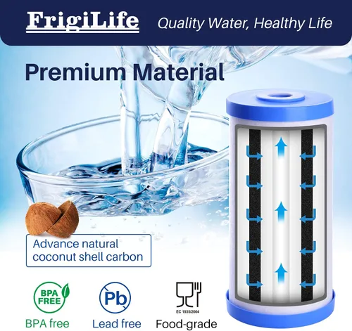 Miniatura 4 de FXHTC - Filtro de agua de carbón activado por sedimentos de 5 micrones, 10 x 4.5 pulgadas, repuesto para GE FXHTC, GXWH40L, GXWH35F, GNWH38S