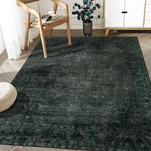 Miniatura 11 de DECOMALL Alfombra lavable de 2 pies 6 x 9 pies, alfombra para pasillo con respaldo de goma, antideslizante para cocina Rojo rosa