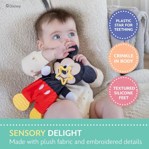 Miniatura 4 de Kids Preferred Disney Baby Mickey Mouse - Peluche y mordedor sensorial arrugado para bebés recién nacidos, niños y niñas de 10 pulgadas