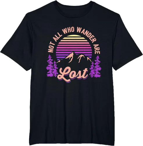 Miniatura 78 de Not All Who Wander Are Lost Vintage Mountains - Camiseta de senderismo, Negro, S
