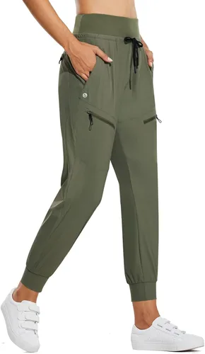BALEAF - Pantalones deportivos ligeros y atléticos para mujer, de cintura alta y secado rápido, cinco bolsillos con cierre y protección FPU 50+,