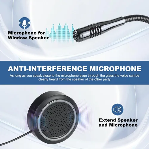 Miniatura 4 de Intercomunicador de ventana, sistema de altavoces de ventana de doble vía para negocios, banco, oficina, hospital, mostrador, tienda, estación