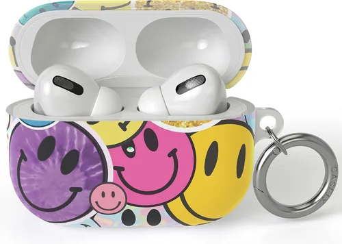 Casely Funda compatible con AirPods Pro 1 | All Smiles | Funda para AirPods con adhesivo de cara sonriente