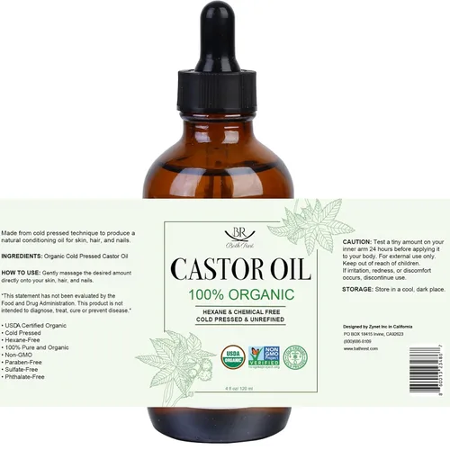 Miniatura 7 de Aceite de ricino orgánico 100% puro aceite natural para el crecimiento del cabello, aceite de ricino para piel, pestañas, uñas, cara, pestañas