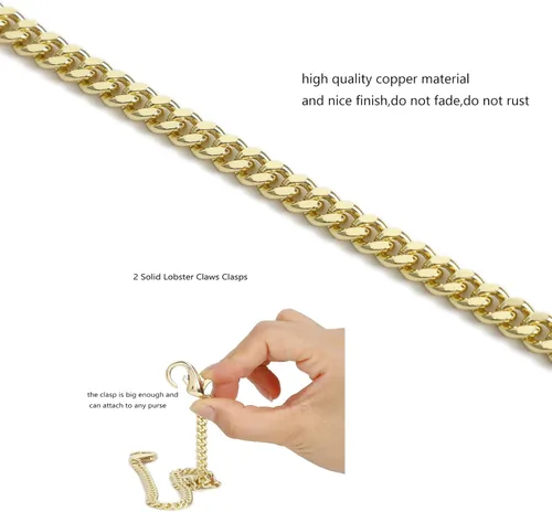 Miniatura 3 de Yichain Mini Linda Correa de Cadena de Bolso de Repuesto Accesorios de Bolso Cruzado Correa de Hombro de Bolso Adornos (Oro Claro, 33 cm)