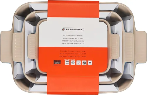 Miniatura 4 de Le Creuset - Set de 3 platos rectangulares de cerámica Heritage, alcachofa