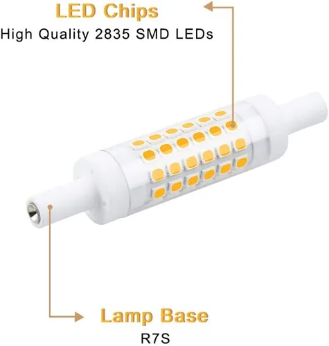 Miniatura 4 de Bonlux Bombilla LED R7S regulable de 3.071 in - Reflector LED J78 T3 R7S de doble extremo - 5 W (equivalente a bombilla halógena de 45 W) blanco