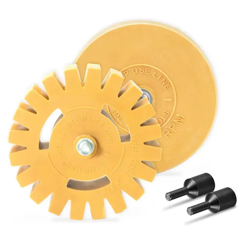 Miniatura 11 de Rueda de Goma Eliminadora de Calcomanías Dentada EWK, Rueda de Goma para Taladro, Ideal para la Eliminación de Adhesivos, Rayones y Calcomanías