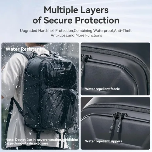 Miniatura 5 de ULANZI BP10 - Mochila rígida para cámara de 35 litros para DSLR fotografía profesional accesorios de video trípode de viaje almacenamiento bolsa